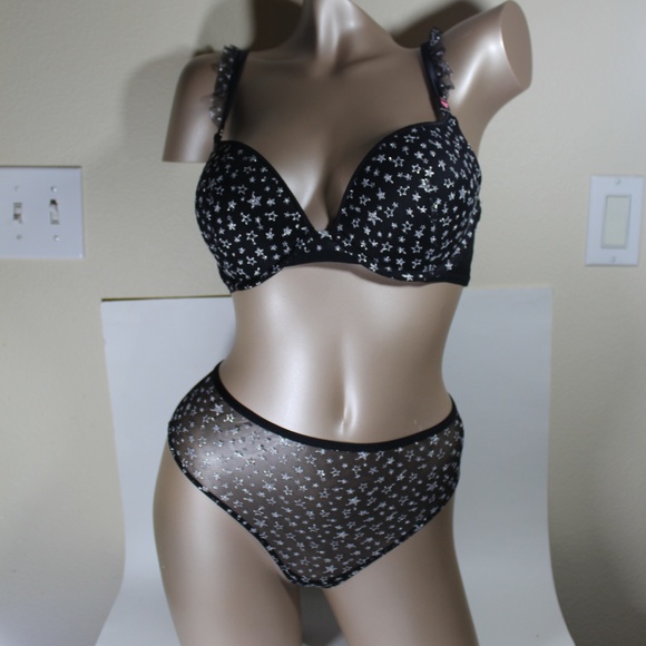 silver bra and panty set